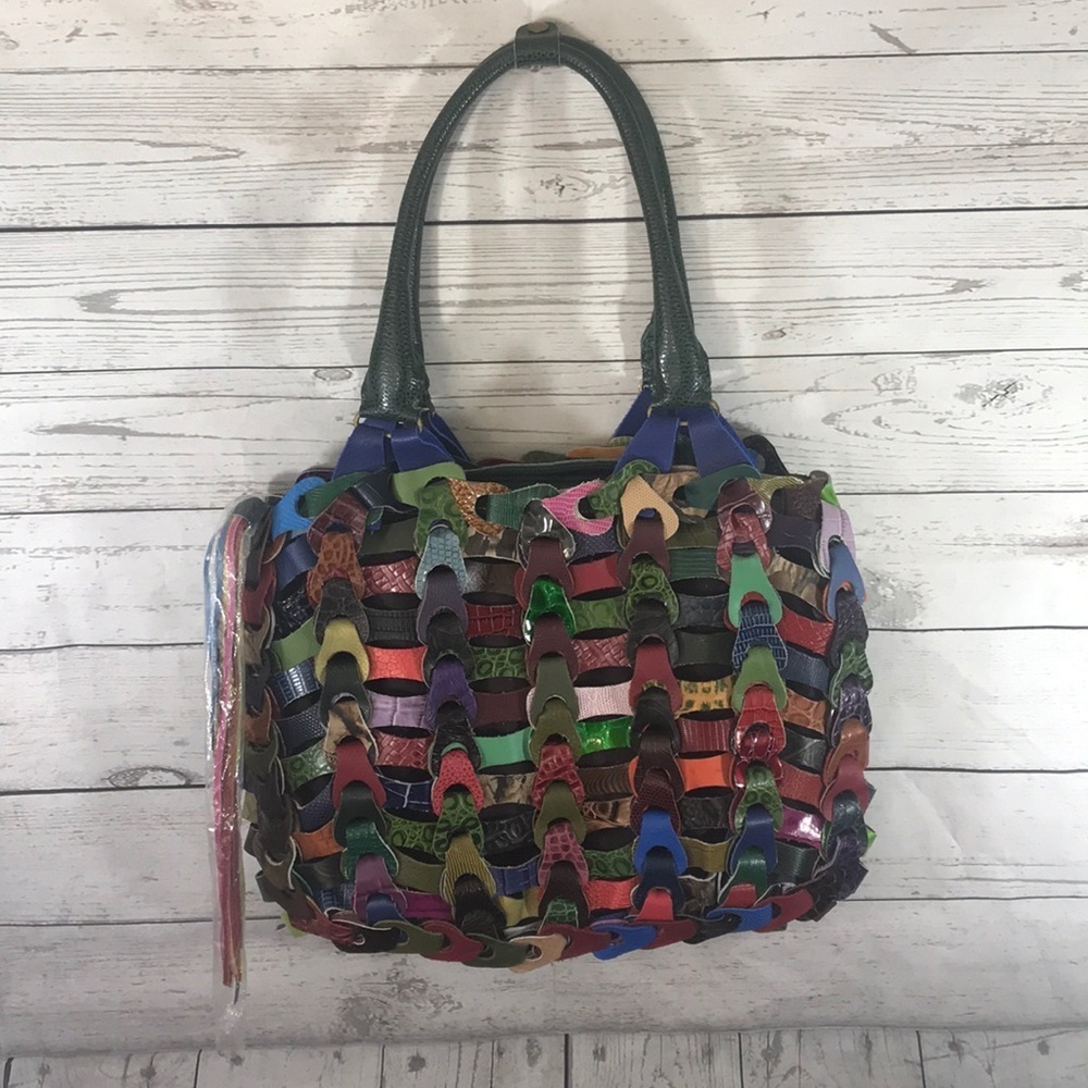 De De multicolored linked leather hobo bag NWOT